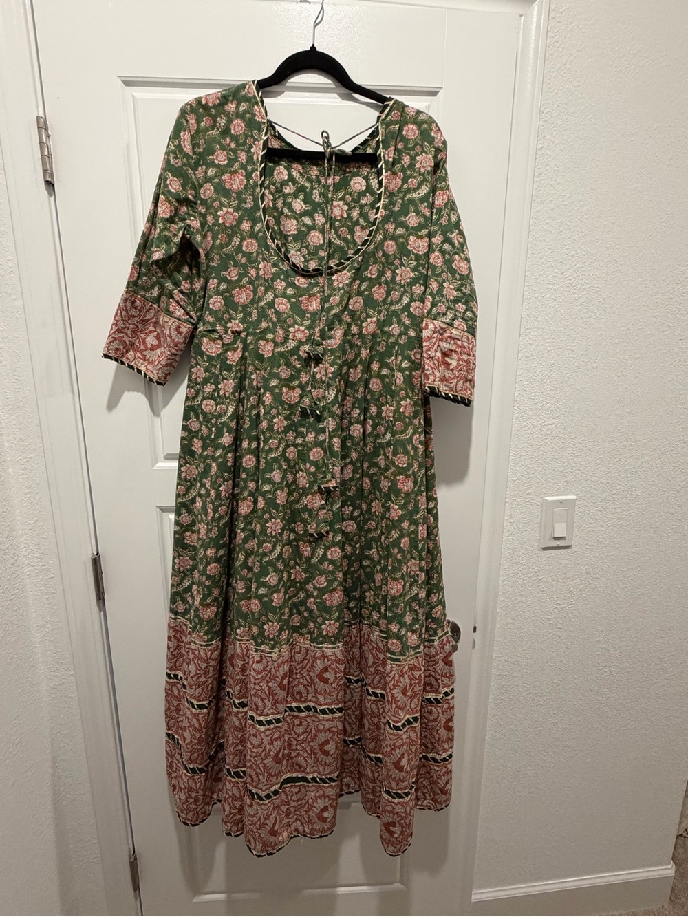 Boho Maxi Dress 100% Cotton - Picture 2 of 2